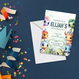 Dino Roar 8. Geburtstag Bash Einladung