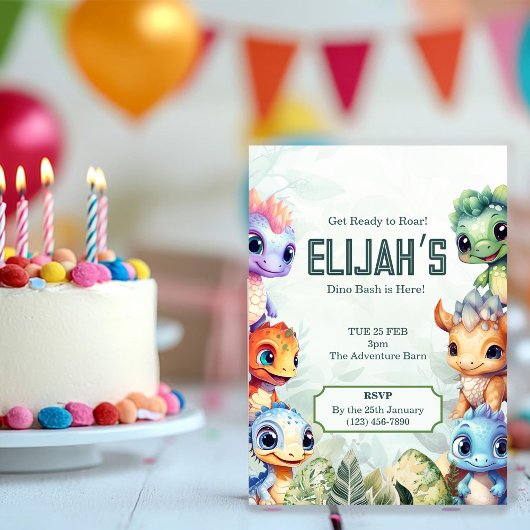 Dino Roar Birthday Bash Einladung