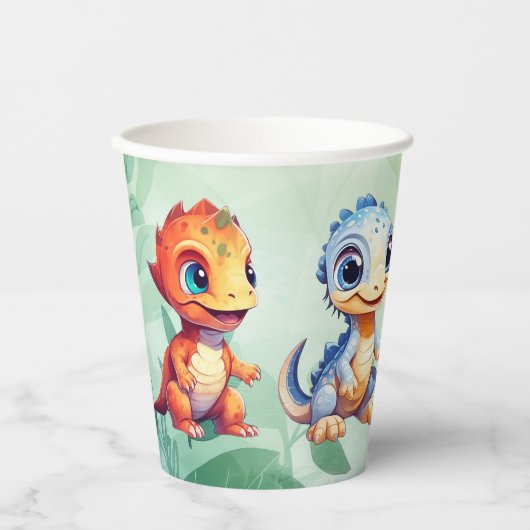 Dino Roar Birthday Bash Party Pappbecher (Vorderseite)