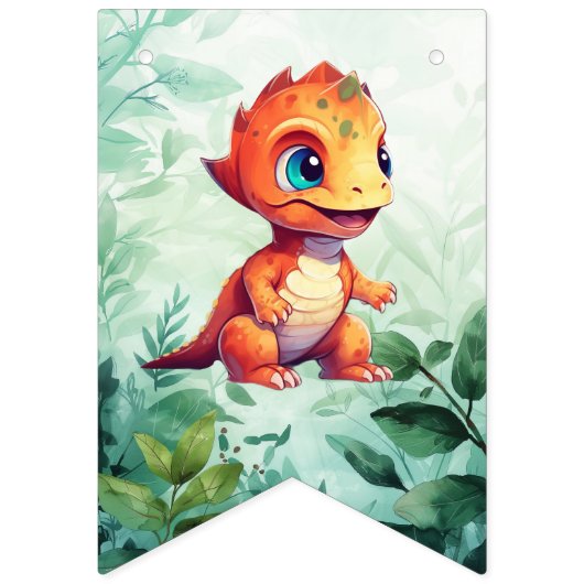 Dino Roar Birthday Bash Wimpelkette (Erste Fahne)