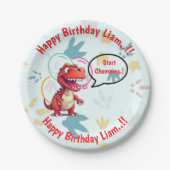 Dino Roar Birthday Party Pappteller (Vorderseite)