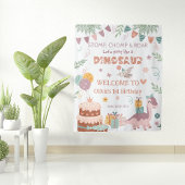 Dino Roar Pastel Geburtstag Willkommen Wandteppich