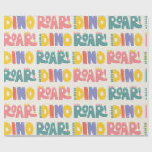 Dino Roar Text Pattern Geschenkpapier (Flach)