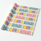 Dino Roar Text Pattern Geschenkpapier (Ungerollt)