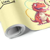 Dino Roar über Cream Gift Geschenkpapier (Rolleneckpunkt)