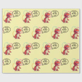 Dino Roar über Cream Gift Geschenkpapier (Flach)