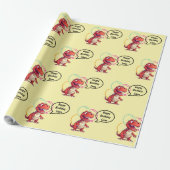 Dino Roar über Cream Gift Geschenkpapier (Ungerollt)