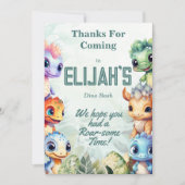 Dino Roar Vielen Dank Einladung (Vorderseite)