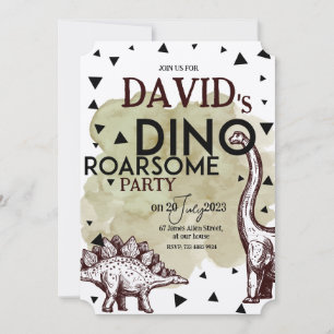 DINO ROARSAUM Geburtstagsparty EINLADEN Einladung
