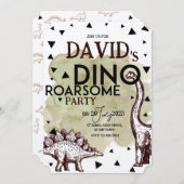 DINO ROARSAUM Geburtstagsparty EINLADEN Einladung (Vorne/Hinten)