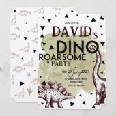 DINO ROARSOME Party Einladung (Vorne/Hinten)