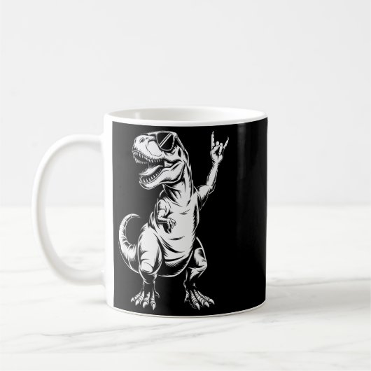 Dino Rock N Roll Rock Music Rock Dinosaur Men Wome Kaffeetasse (Links)