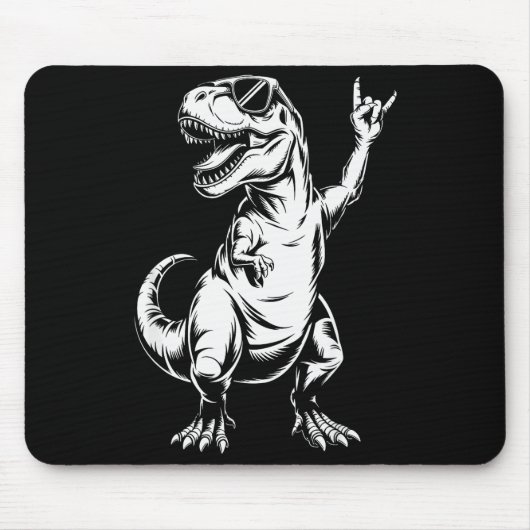 Dino Rock N Roll Rock Music Rock Dinosaur Men Wome Mousepad (Vorne)