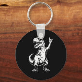 Dino Rock N Roll Rock Music Rock Dinosaur Men Wome Schlüsselanhänger (Vorderseite)