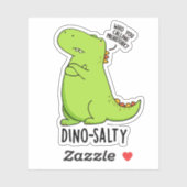 Dino-salty Funny Dinosaur Pun Aufkleber (Blatt)