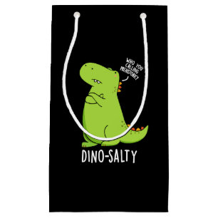 Dino-salty Funny Dinosaur Pun Dark BG Kleine Geschenktüte