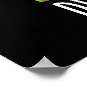 Dino-salty Funny Dinosaur Pun Dark BG Poster (Ecke)