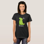 Dino-salty Funny Dinosaur Pun Dark BG T-Shirt (Vorne ganz)