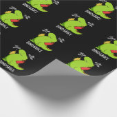 Dino-Sauce Funny Dinosaur Pun Dark BG Geschenkpapier (Ecke)