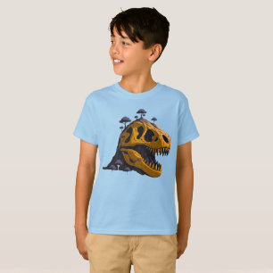 Dino-Schädel-Insel Grafik-T-Shirt T-Shirt