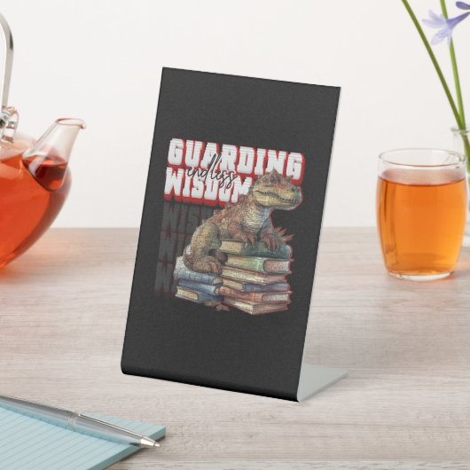 Dino - Schutz endloser Weisheit Sockelschild (In SItu)