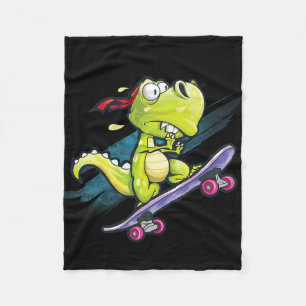 Dino-Skateboard-Shirt Jungen Skateboarding Kinder  Fleecedecke
