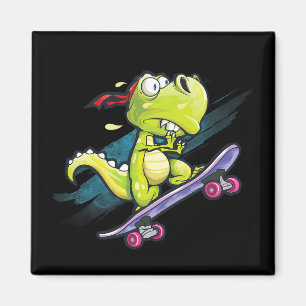 Dino-Skateboard-Shirt Jungen Skateboarding Kinder  Magnet