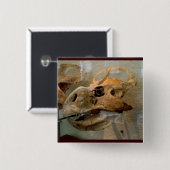 Dino Skull Ölgemälde Button (Vorne & Hinten)