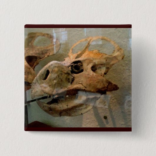 Dino Skull Ölgemälde Button (Vorderseite)