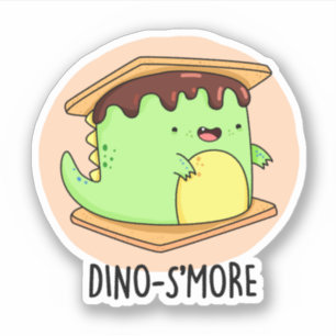 Dino-smore Funny Dinosaur Smore Pun Aufkleber