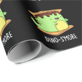 Dino-smore Funny Dinosaur Smore Pun Dark BG Geschenkpapier (Rolleneckpunkt)