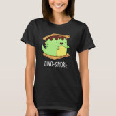 Dino-smore Funny Dinosaur Smore Pun Dark BG T-Shirt (Vorderseite)