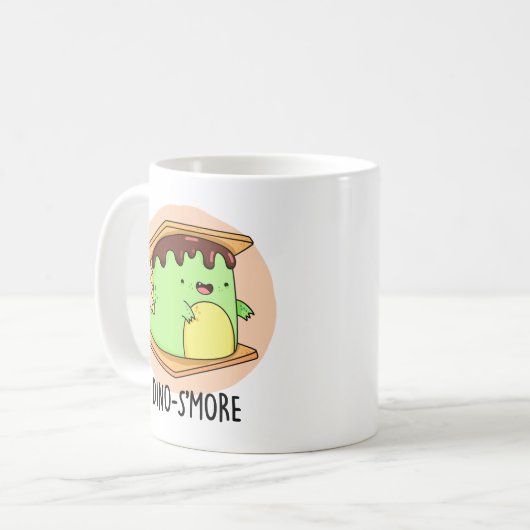 Dino-smore Funny Dinosaur Smore Pun Kaffeetasse (Vorderseite Links)