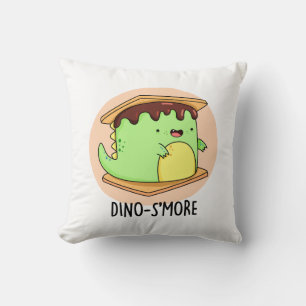 Dino-smore Funny Dinosaur Smore Pun Kissen