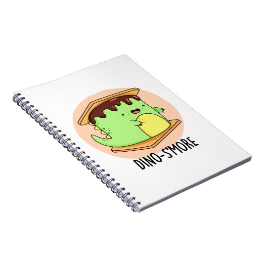 Dino-smore Funny Dinosaur Smore Pun Notizblock (Rechte Seite)