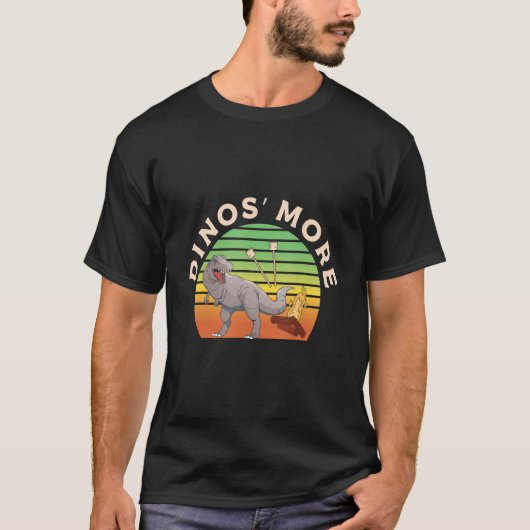 Dino S'more Wilderness Nature Outdoor Campo T-Shirt (Vorderseite)