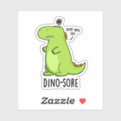 Dino-sore Funny Irritated Dinosaur Pun Aufkleber (Blatt)