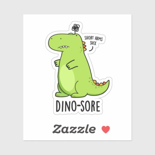 Dino-sore Funny Irritated Dinosaur Pun Aufkleber (Blatt)