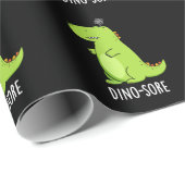 Dino sore Funny Irritated Dinosaur Pun Dark BG Geschenkpapier (Rolleneckpunkt)
