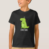 Dino sore Funny Irritated Dinosaur Pun Dark BG T-Shirt (Vorderseite)