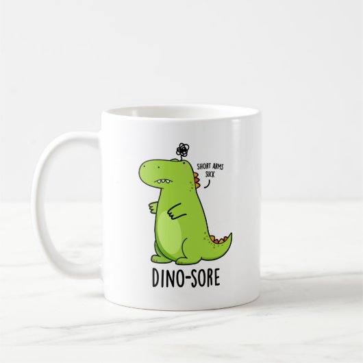 Dino-sore Funny Irritated Dinosaur Pun Kaffeetasse (Links)