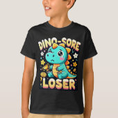 "Dino-Sore Loser" für Kinder - Sad Dinosaur Design T-Shirt (Vorderseite)