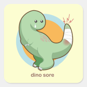 Dino Sore Quadratischer Aufkleber