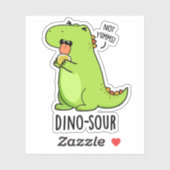 Dino-sour Funny Dinosaur Pun Aufkleber (Blatt)