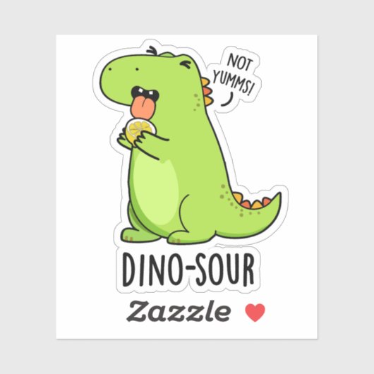 Dino-sour Funny Dinosaur Pun Aufkleber (Blatt)