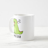 Dino-sour Funny Dinosaur Pun Kaffeetasse (Vorderseite Links)