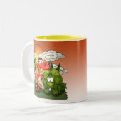Dino-Spaß-Tasse Zweifarbige Tasse (Vorderseite Links)