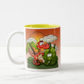 Dino-Spaß-Tasse Zweifarbige Tasse (Links)