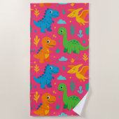 Dino Splash Beach Handtuch (Vorderseite)