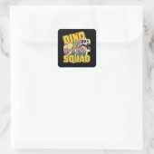 Dino Squad-Logo Quadratischer Aufkleber (Tasche)